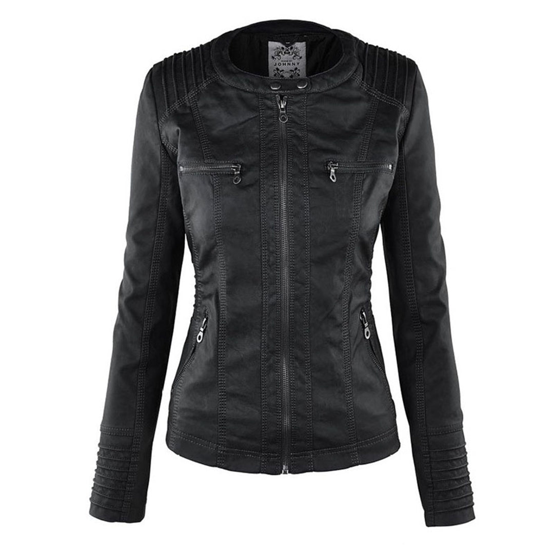 Lederjacke für Damen - Wetterfester jacke mit Kapuze