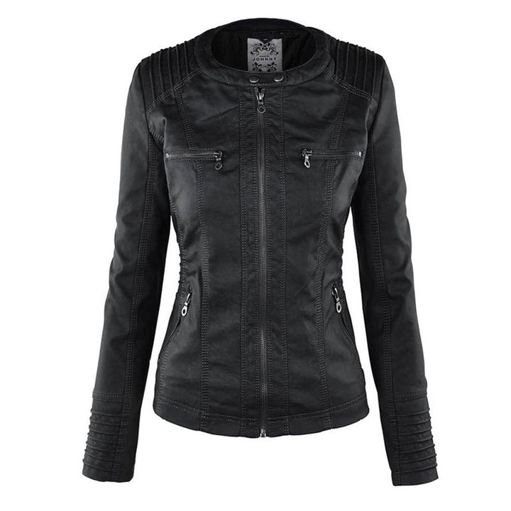 Lederjacke für Damen - Wetterfester jacke mit Kapuze