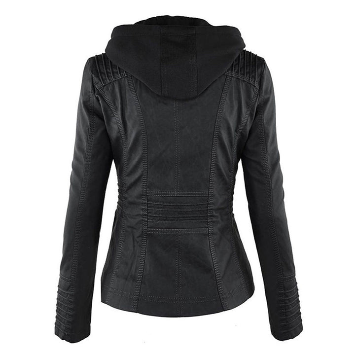 Lederjacke für Damen - Wetterfester jacke mit Kapuze