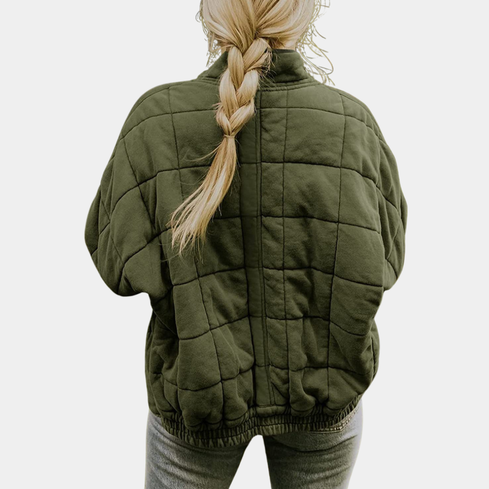 Steppjacke für Herbst & Winter - Gefütterte Bomberjacke mit Reißverschluss und Taschen für Damen
