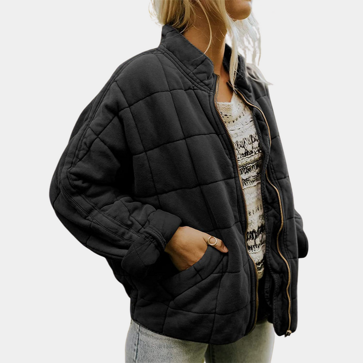 Steppjacke für Herbst & Winter - Gefütterte Bomberjacke mit Reißverschluss und Taschen für Damen