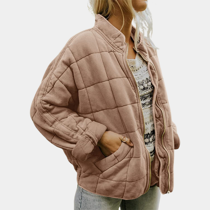 Steppjacke für Herbst & Winter - Gefütterte Bomberjacke mit Reißverschluss und Taschen für Damen