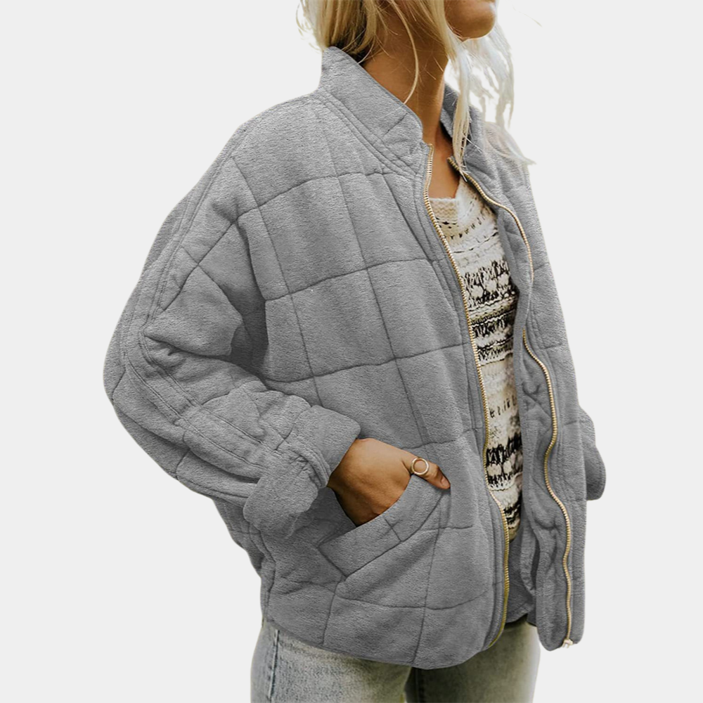 Steppjacke für Herbst & Winter - Gefütterte Bomberjacke mit Reißverschluss und Taschen für Damen