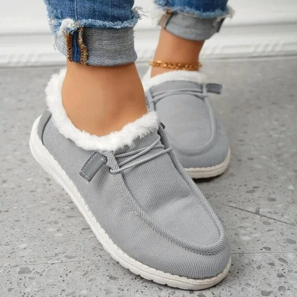 Damen Slip-On Winter-Schuhe mit Plüschfutter