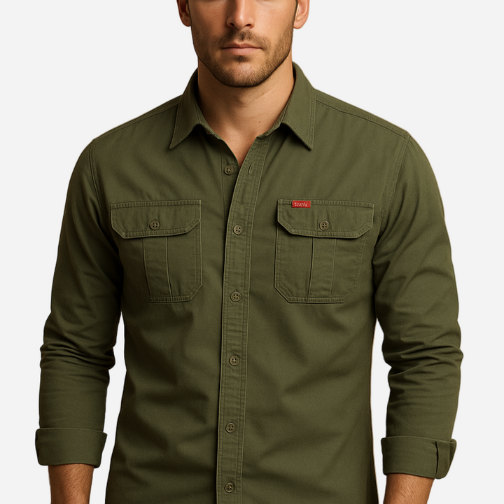 Cargo Hemd für Herren - Baumwolle & Taschen für den Winter