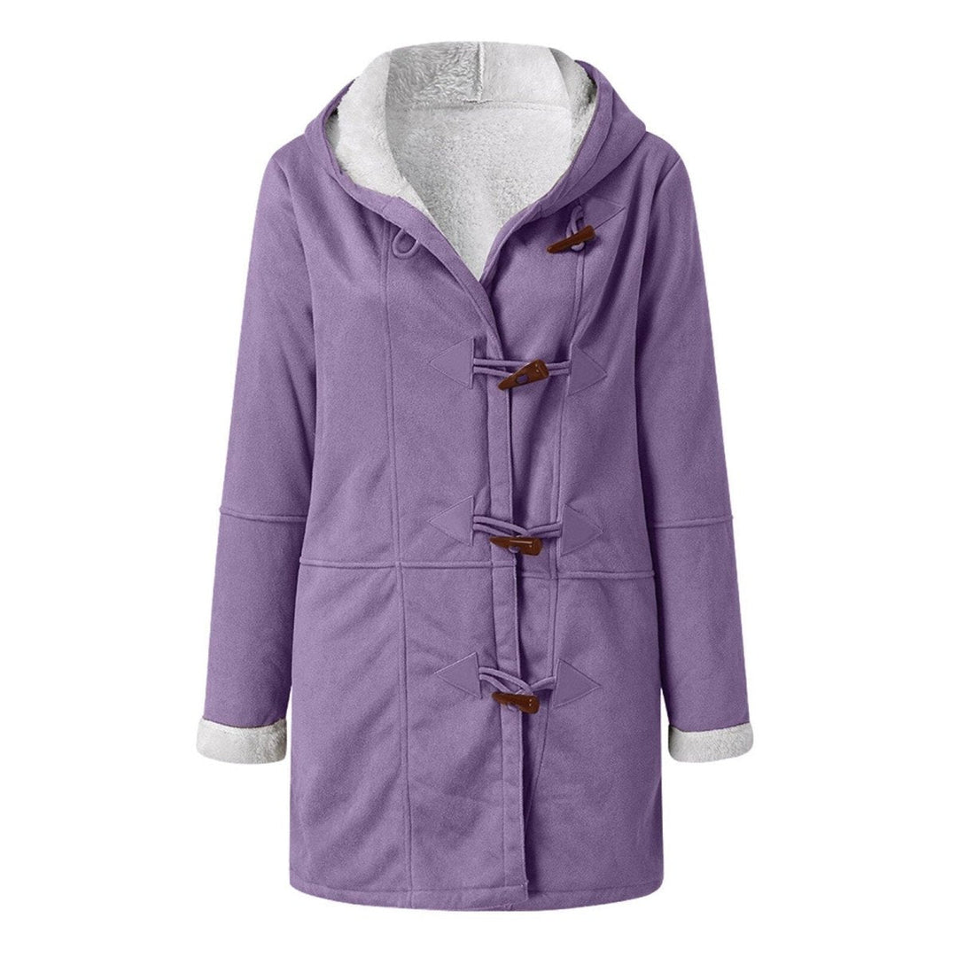 Caudalie Winterjacke | Warme lange Fleece-Winterjacke mit Kapuze für Damen