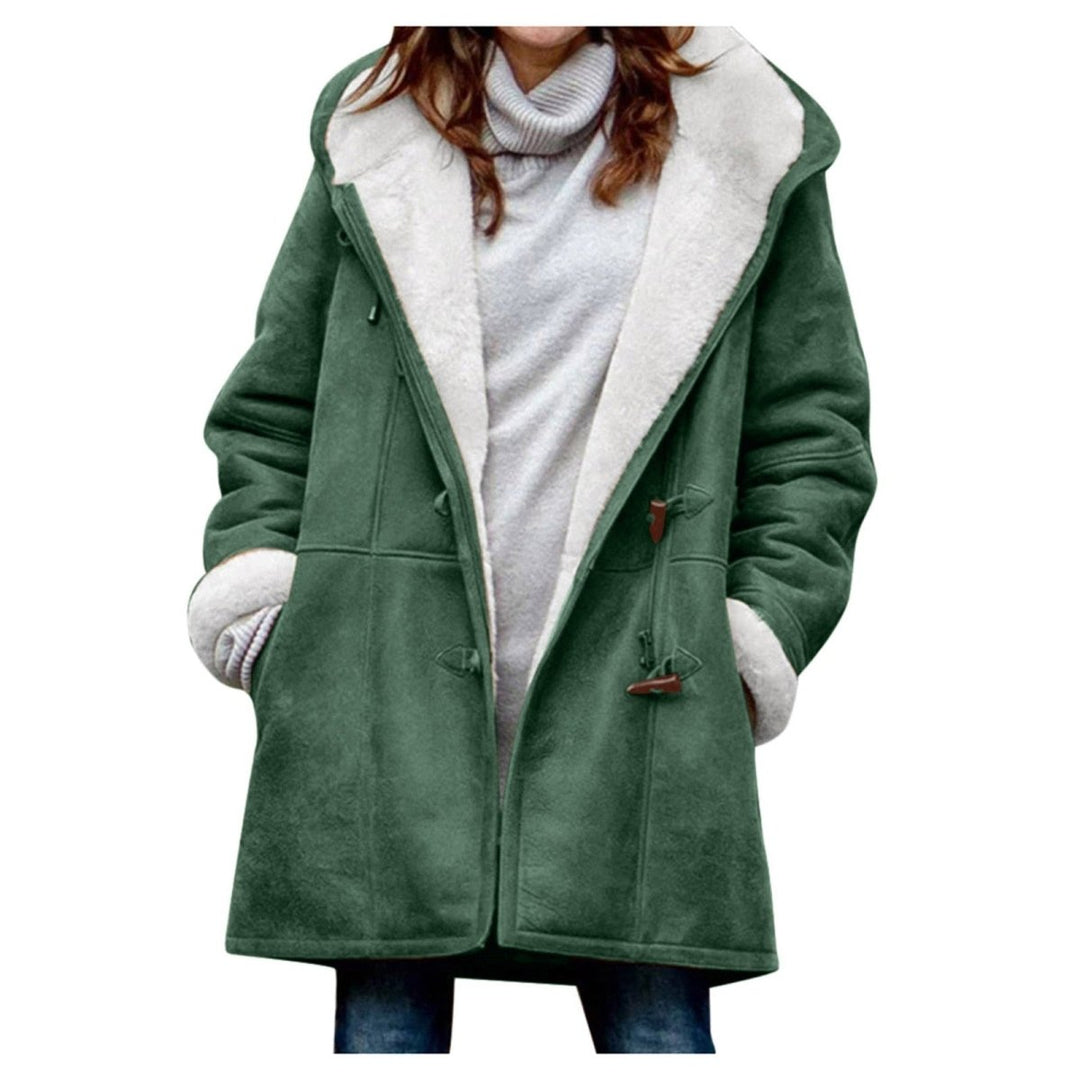 Caudalie Winterjacke | Warme lange Fleece-Winterjacke mit Kapuze für Damen