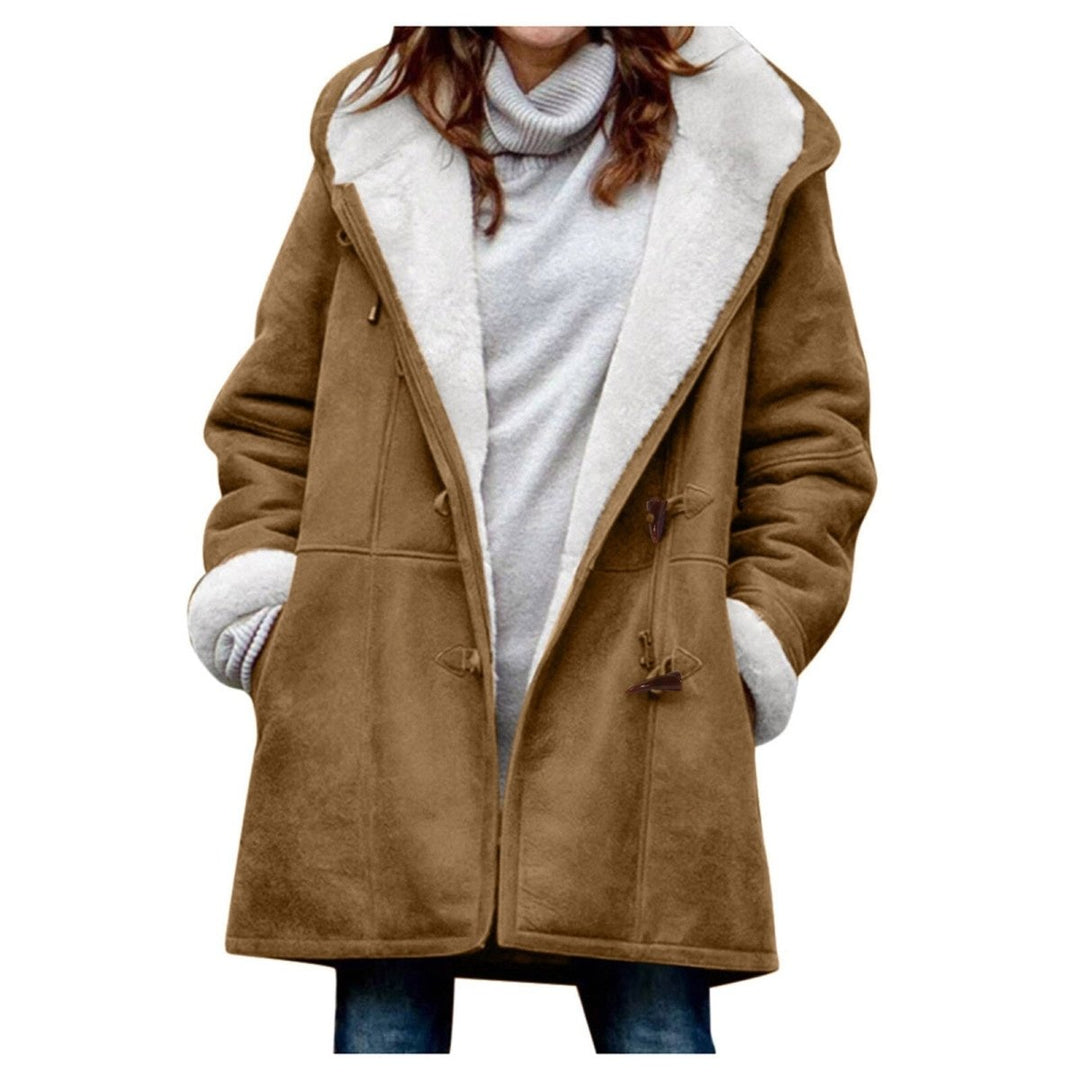 Caudalie Winterjacke | Warme lange Fleece-Winterjacke mit Kapuze für Damen