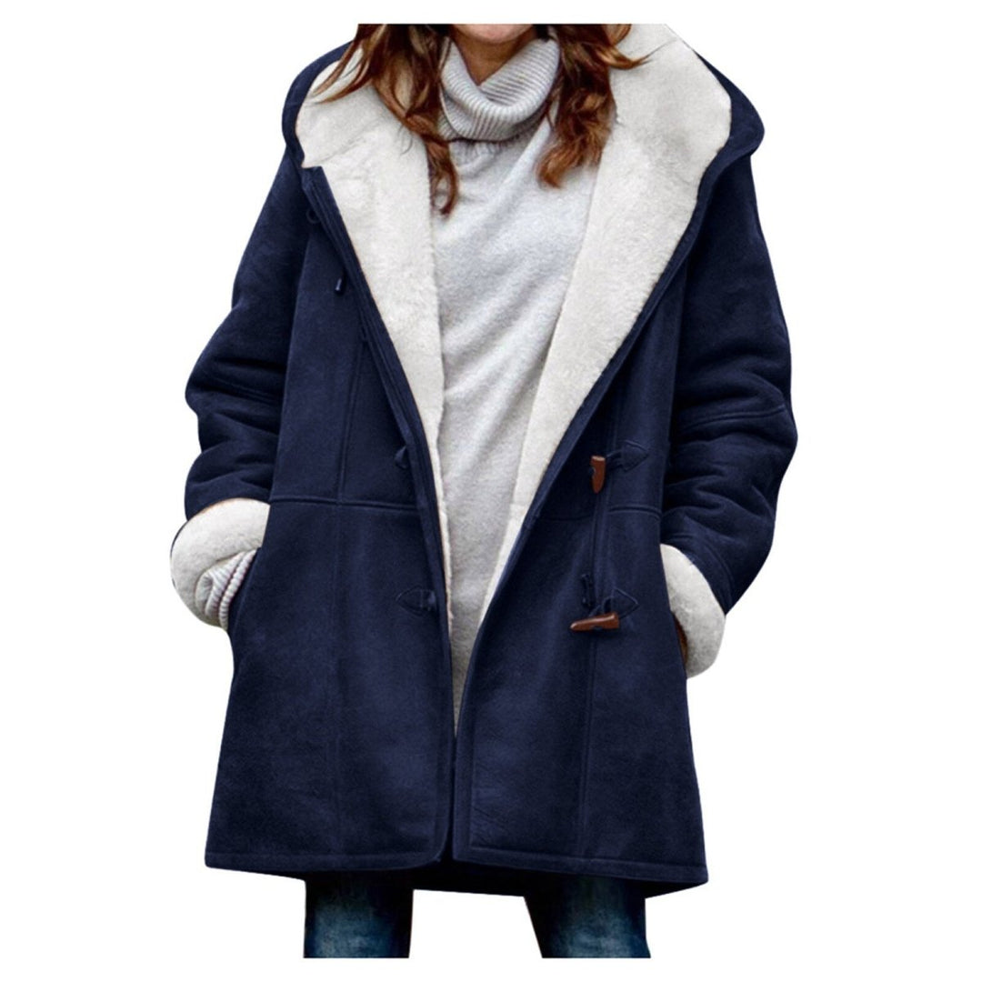 Caudalie Winterjacke | Warme lange Fleece-Winterjacke mit Kapuze für Damen