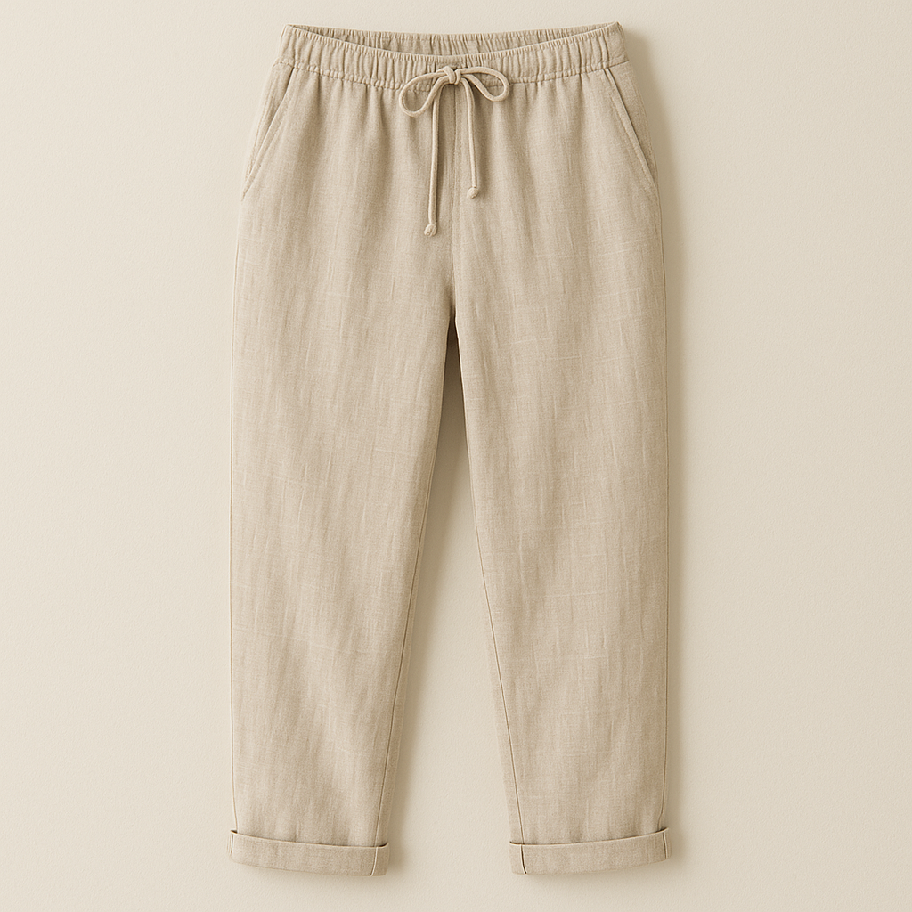 Sommerhose - Bequeme Luftige Leinen-Optik Caprihose