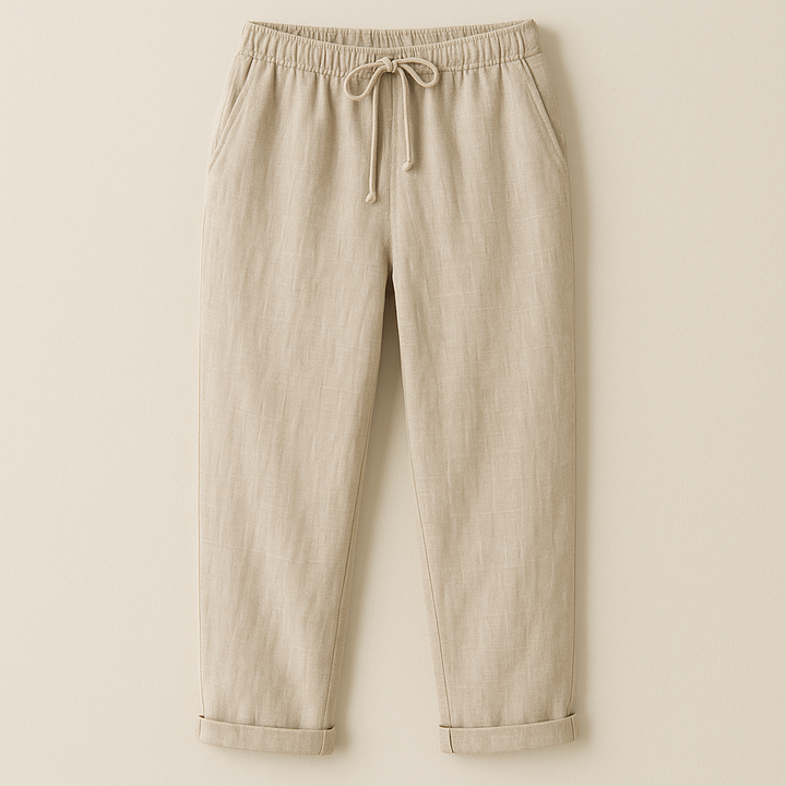 Sommerhose - Bequeme Luftige Leinen-Optik Caprihose