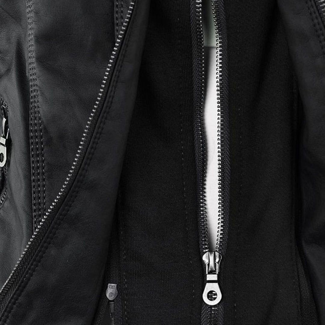 Lederjacke für Damen - Wetterfester jacke mit Kapuze