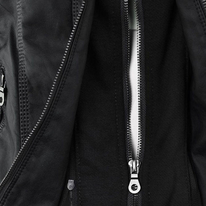 Lederjacke für Damen - Wetterfester jacke mit Kapuze