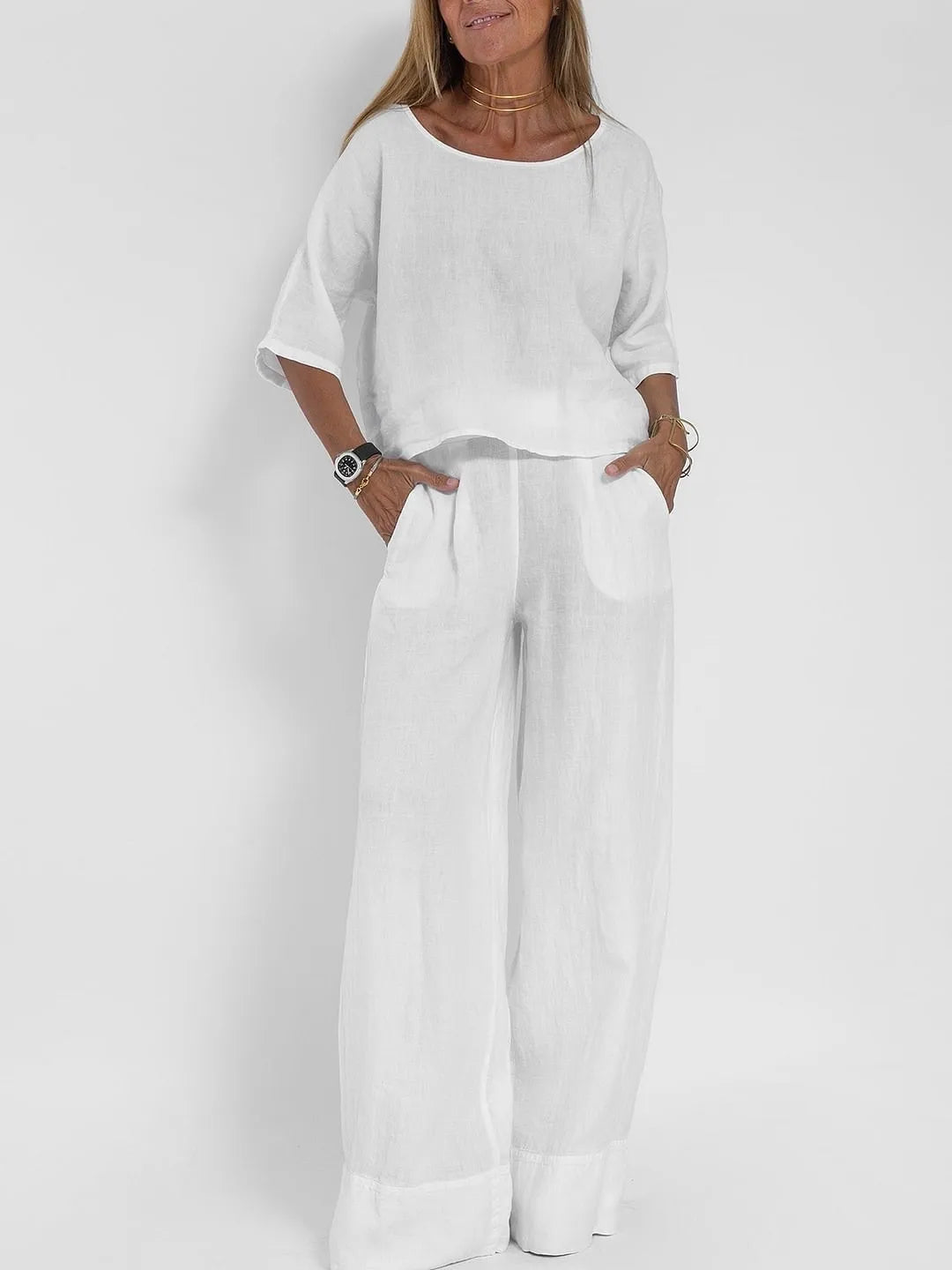 Olivia Sommerset | Elegantes zweiteiliges Oberteil und Hose für Damen