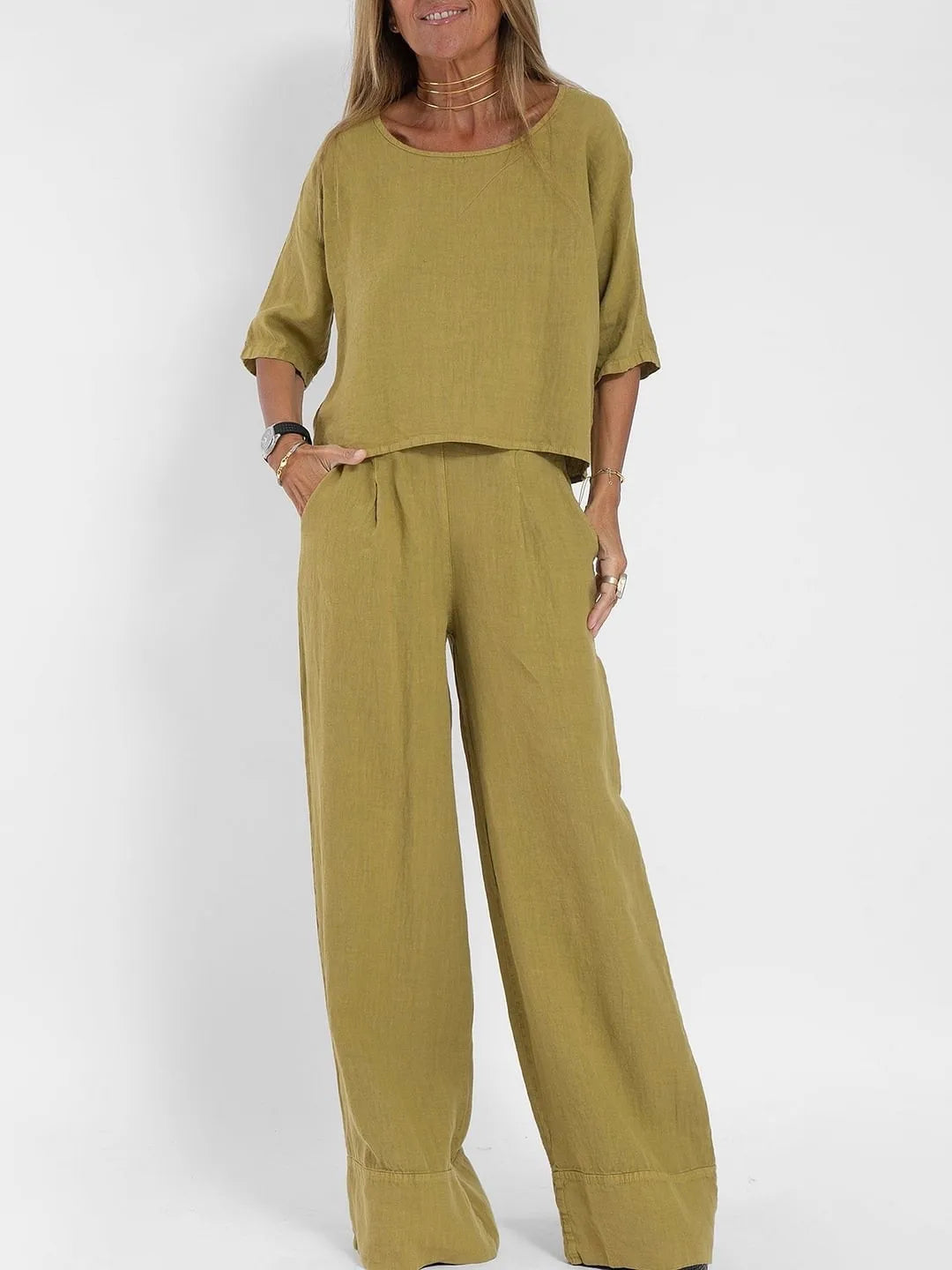 Olivia Sommerset  | Elegantes zweiteiliges Oberteil und Hose für Damen