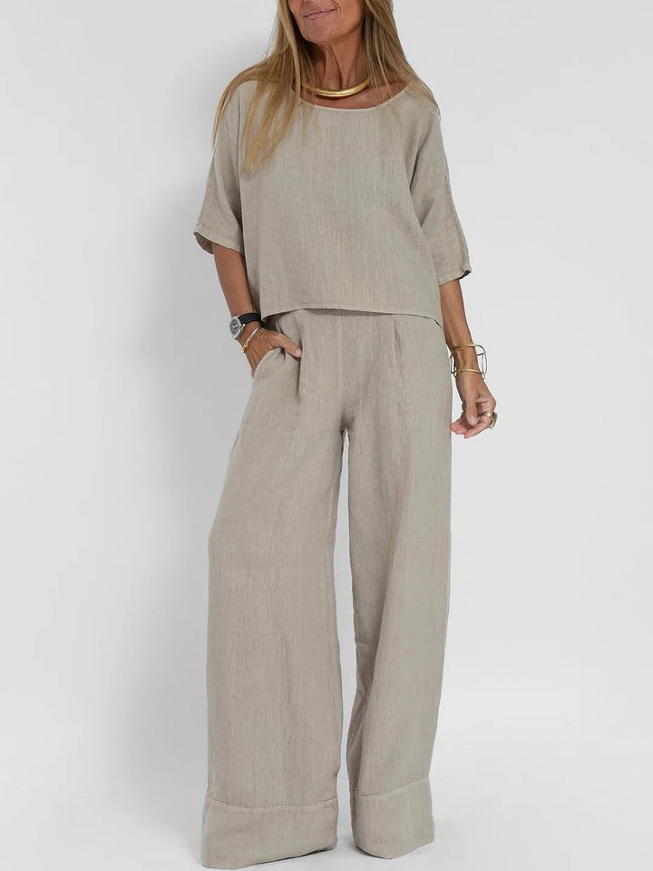 Olivia Sommerset | Elegantes zweiteiliges Oberteil und Hose für Damen