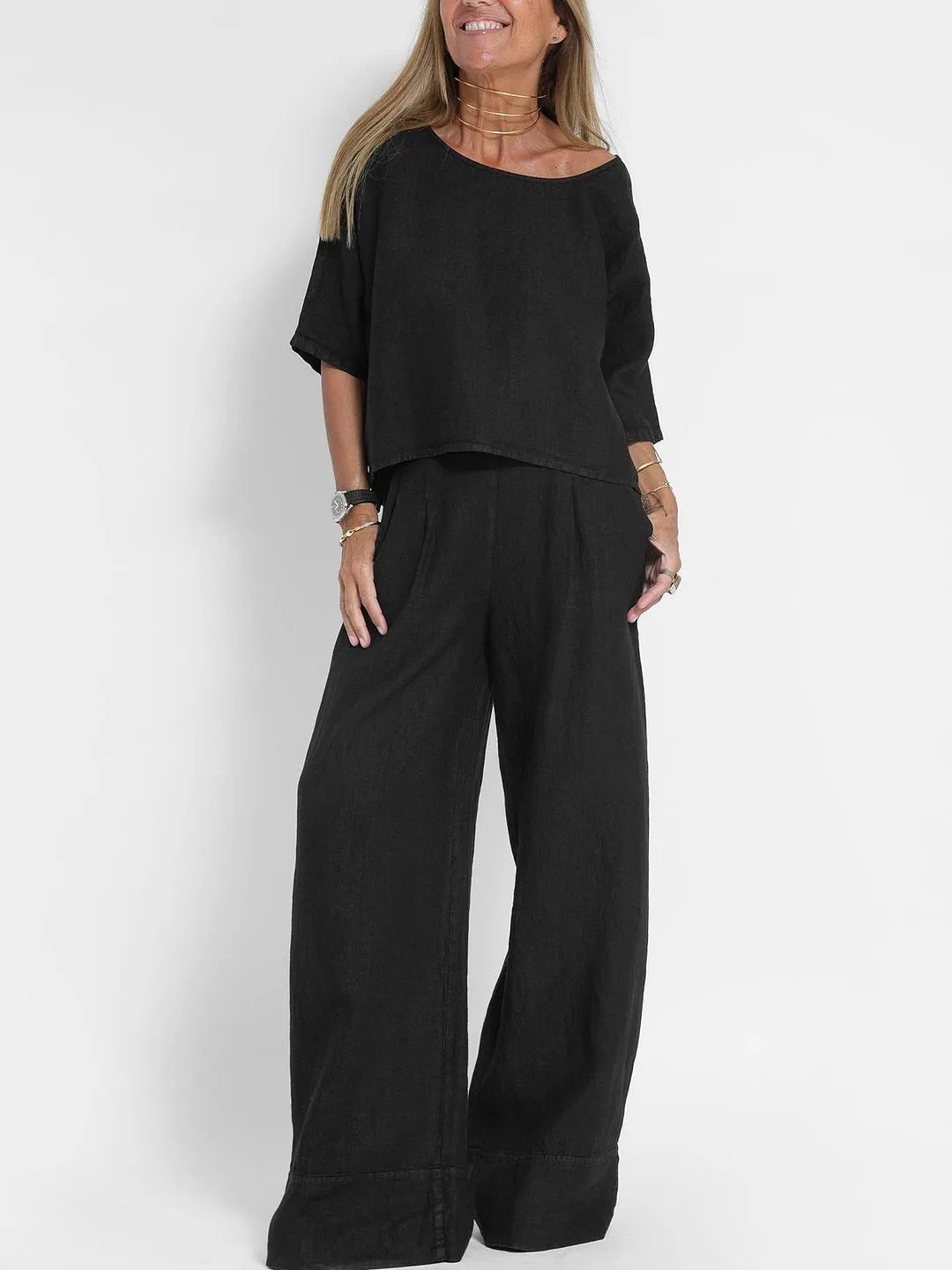 Olivia Sommerset  | Elegantes zweiteiliges Oberteil und Hose für Damen