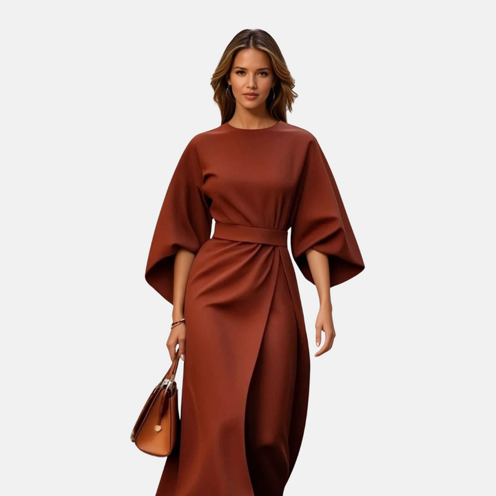 Victoria Midikleid | Stilvolles Damen Wickelkleid mit Kimono-Ärmeln für Business