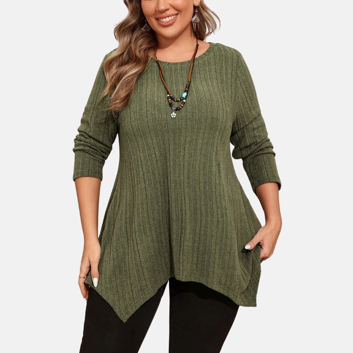 Isabel Tunika | Plus Size Unifarbene Tunika-Top mit Langen Ärmeln