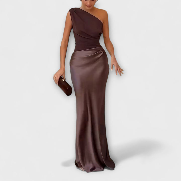 Abendkleid für Damen - Elegantes Ein-Schulter Maxikleid