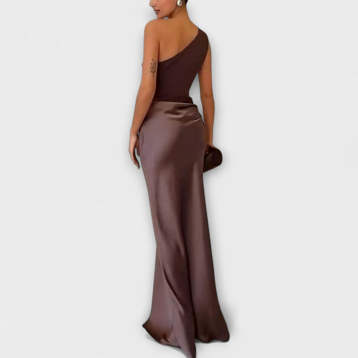 Abendkleid für Damen - Elegantes Ein-Schulter Maxikleid