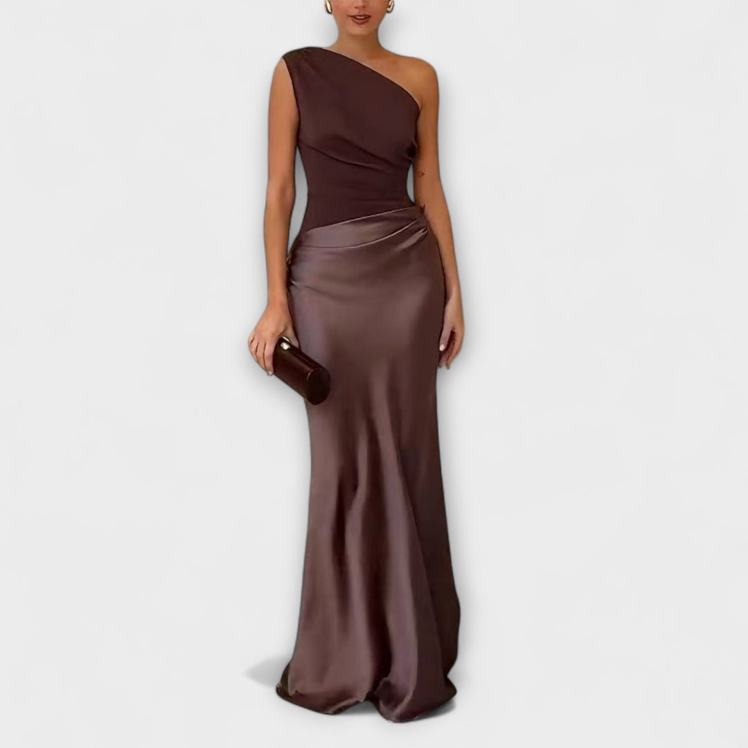 Abendkleid für Damen - Elegantes Ein-Schulter Maxikleid