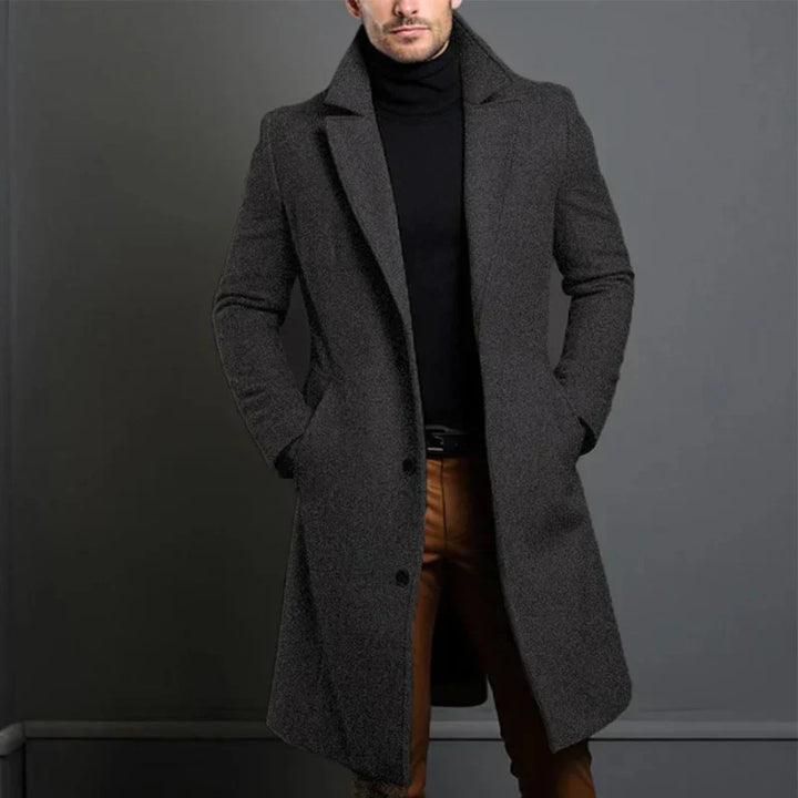 Wollmantel für Herren - Hochwertiger langer Mantel für Herbst & Winter