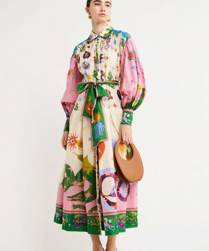 Elegantes Buntes Maxikleid