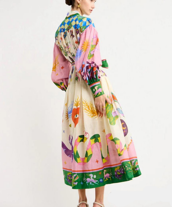 Elegantes Buntes Maxikleid