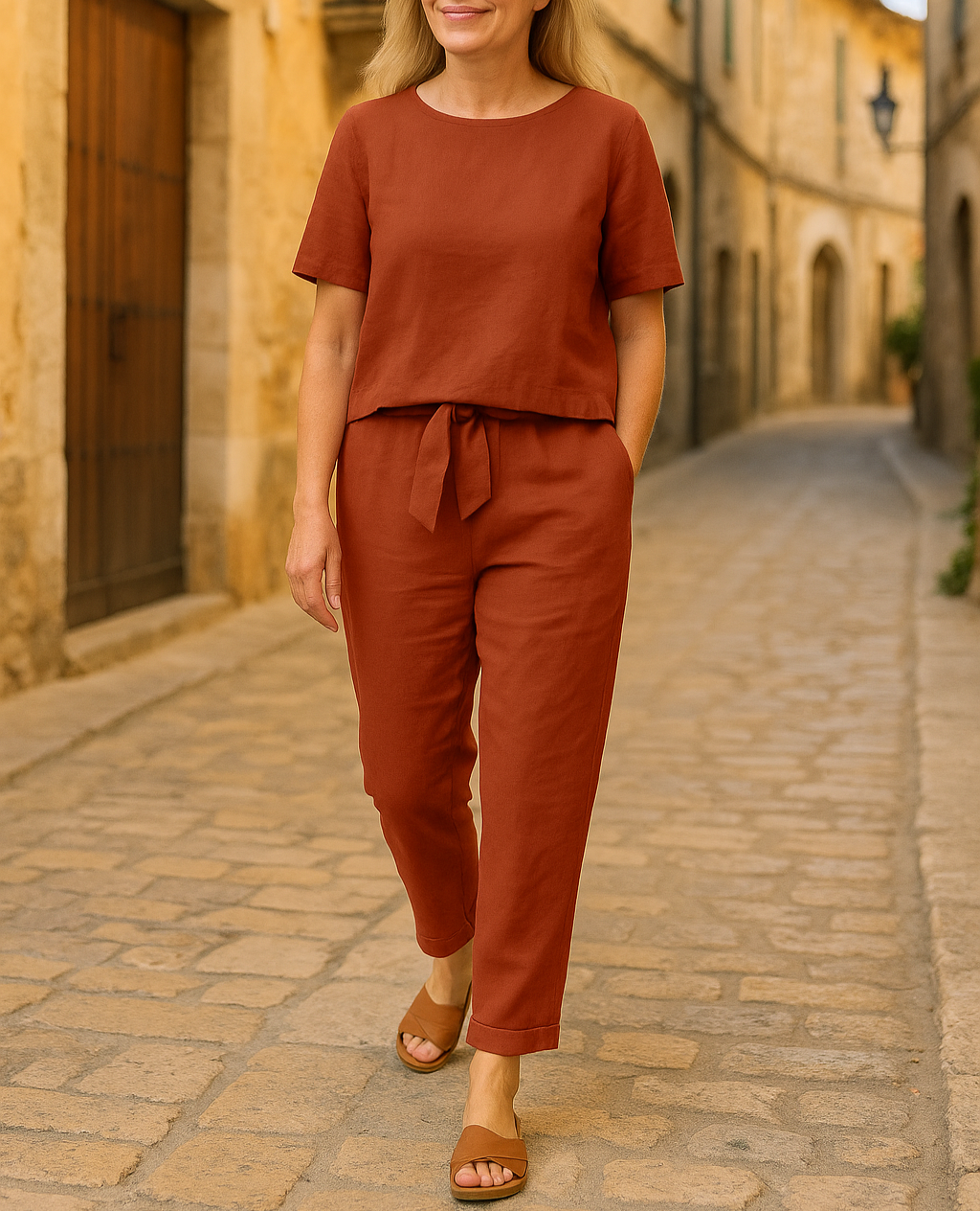 Zweiteiler - Luftiges Set mit Blusenshirt und Sommerhose