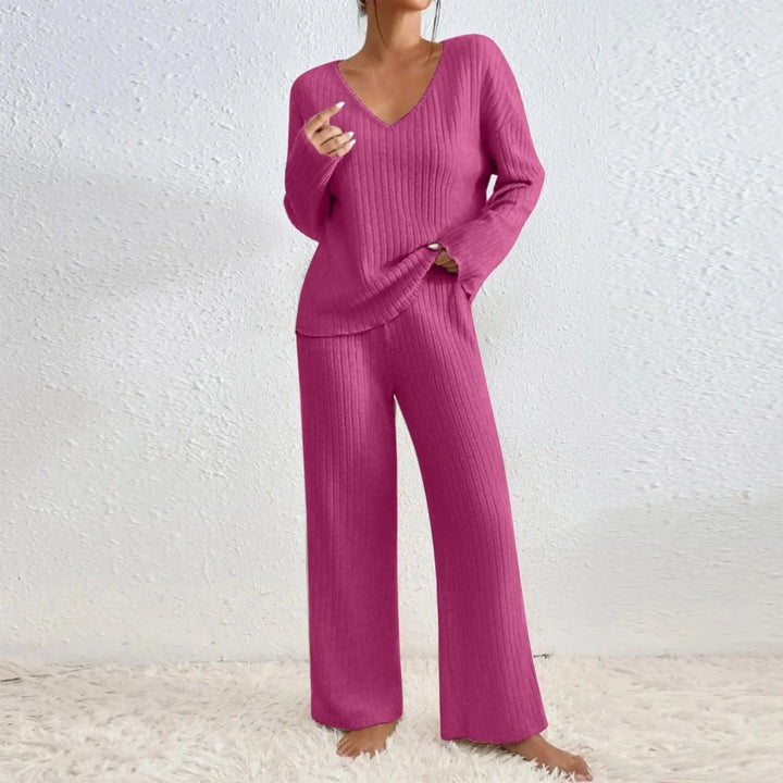 Lounge Zweiteiler für den Herbst - Elegante Weiche Rippmuster-sets für Damen