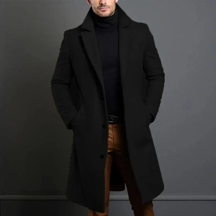 Wollmantel für Herren - Hochwertiger langer Mantel für Herbst & Winter