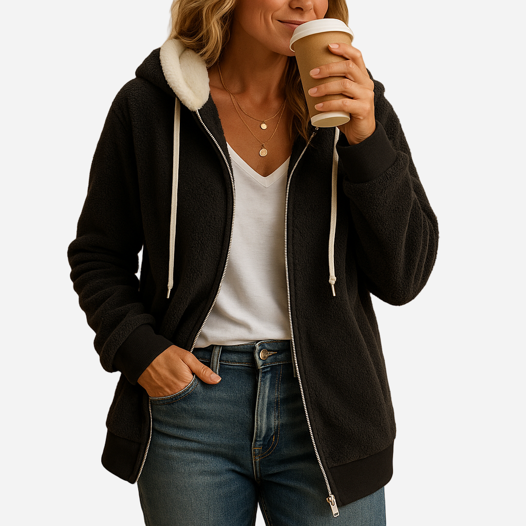 Fleece Weste für Damen - Lang, Kapuze & Warm für den Winter