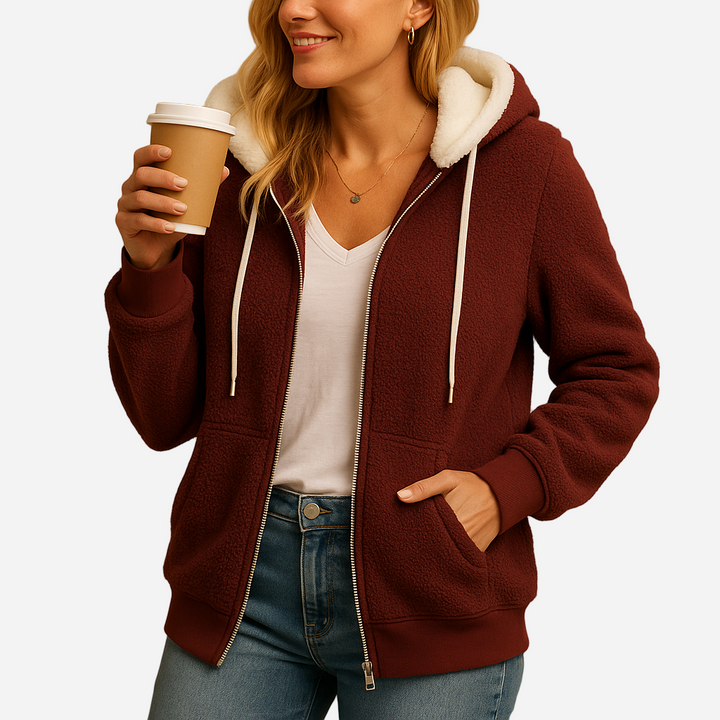 Fleece Weste für Damen - Lang, Kapuze & Warm für den Winter