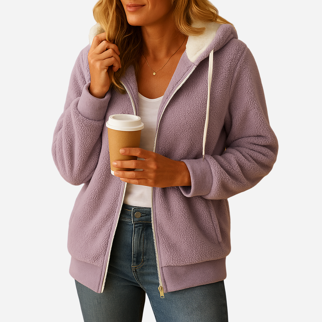 Fleece Weste für Damen - Lang, Kapuze & Warm für den Winter