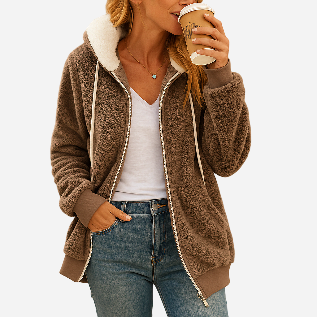Fleece Weste für Damen - Lang, Kapuze & Warm für den Winter