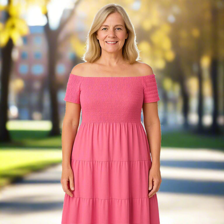 Schulterfreies Maxikleid für Sommer