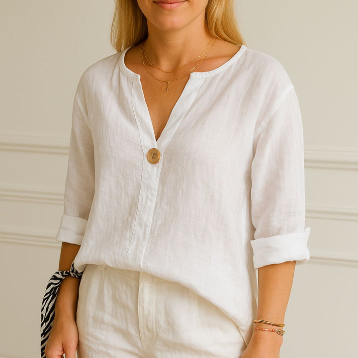 Olivia Tunika-Bluse | Leichte Leinenwoll-Mix Sommerbluse Für Damen