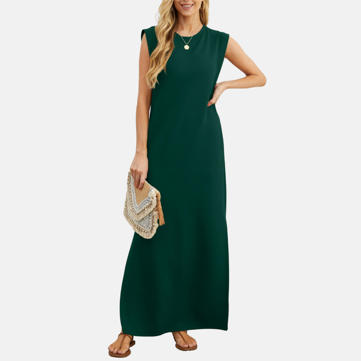 Sommerkleid für Damen - Ärmelloses Maxikleid mit Rundhalsausschnitt
