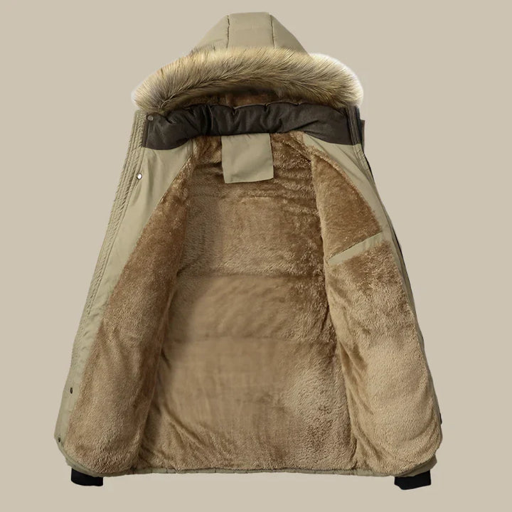 Kane Parka | Lange wasserfeste Winterjacke für Herren mit Fleece-Futter