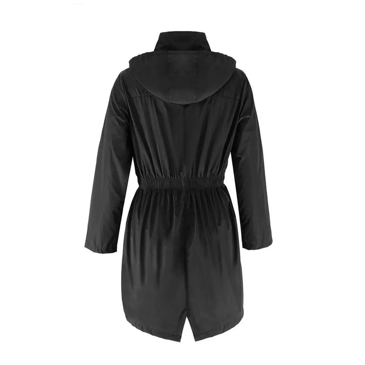 Regenjacke für den Herbst -  Wasserfeste Lange Übergangsjacke mit Kapuze für Damen