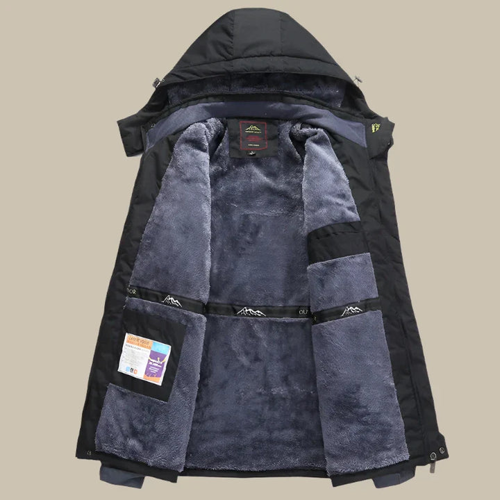 QSnow Zweiteiliger Skianzug | Wasserdichte Parka-Winterjacke mit Skihose für Herren