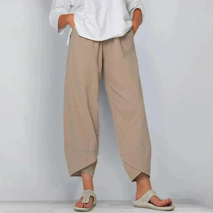 Sommerhose für Damen - Luftiges Palazzo Hose mit Gummibund