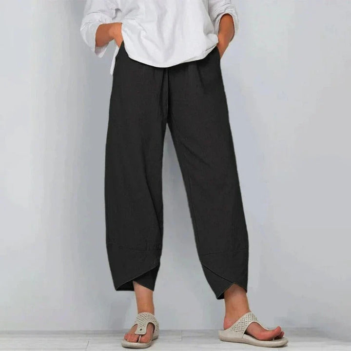 Sommerhose für Damen - Luftiges Palazzo Hose mit Gummibund