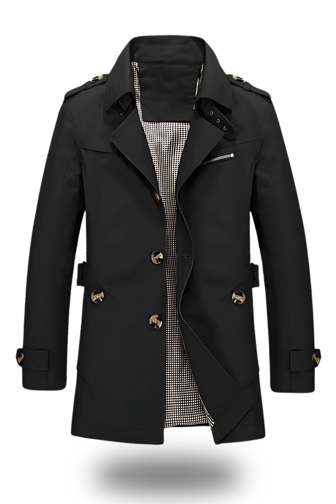 Trenchcoat für Herren mit umgelegtem Kragen