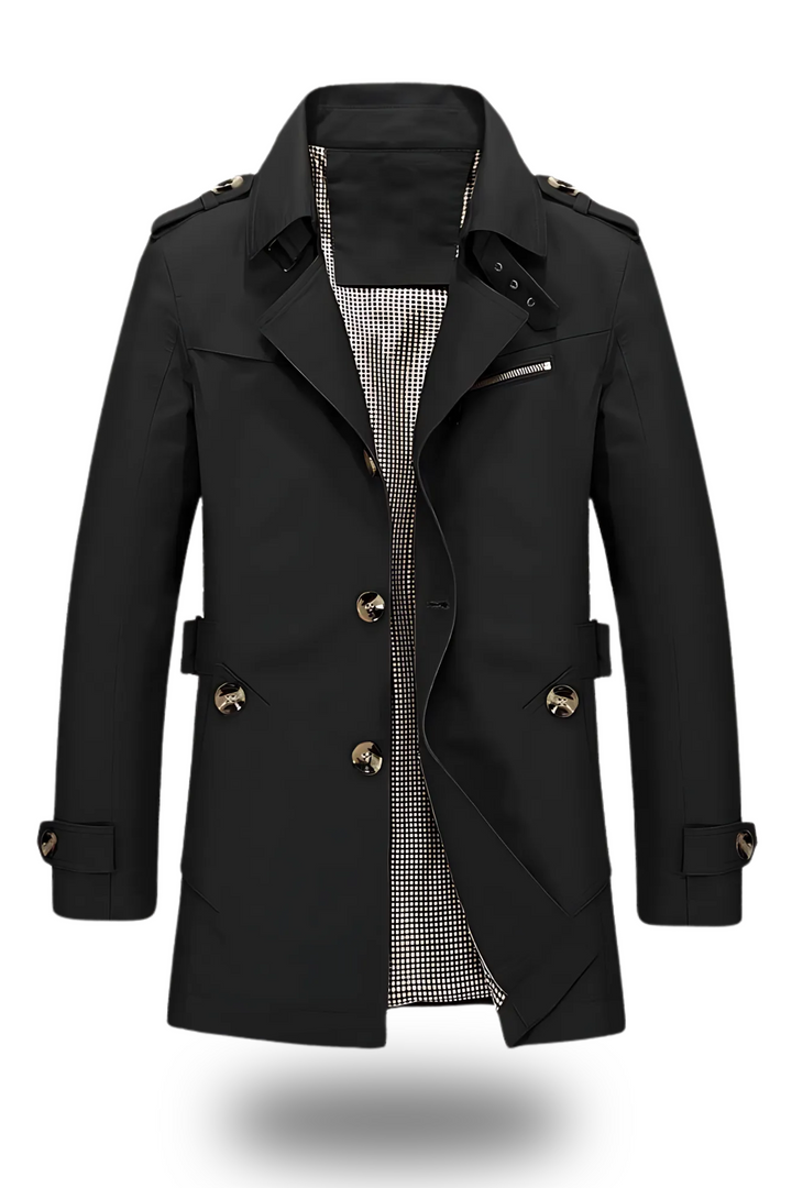 Trenchcoat für Herren mit umgelegtem Kragen