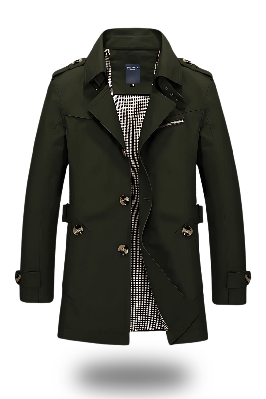 Trenchcoat für Herren mit umgelegtem Kragen