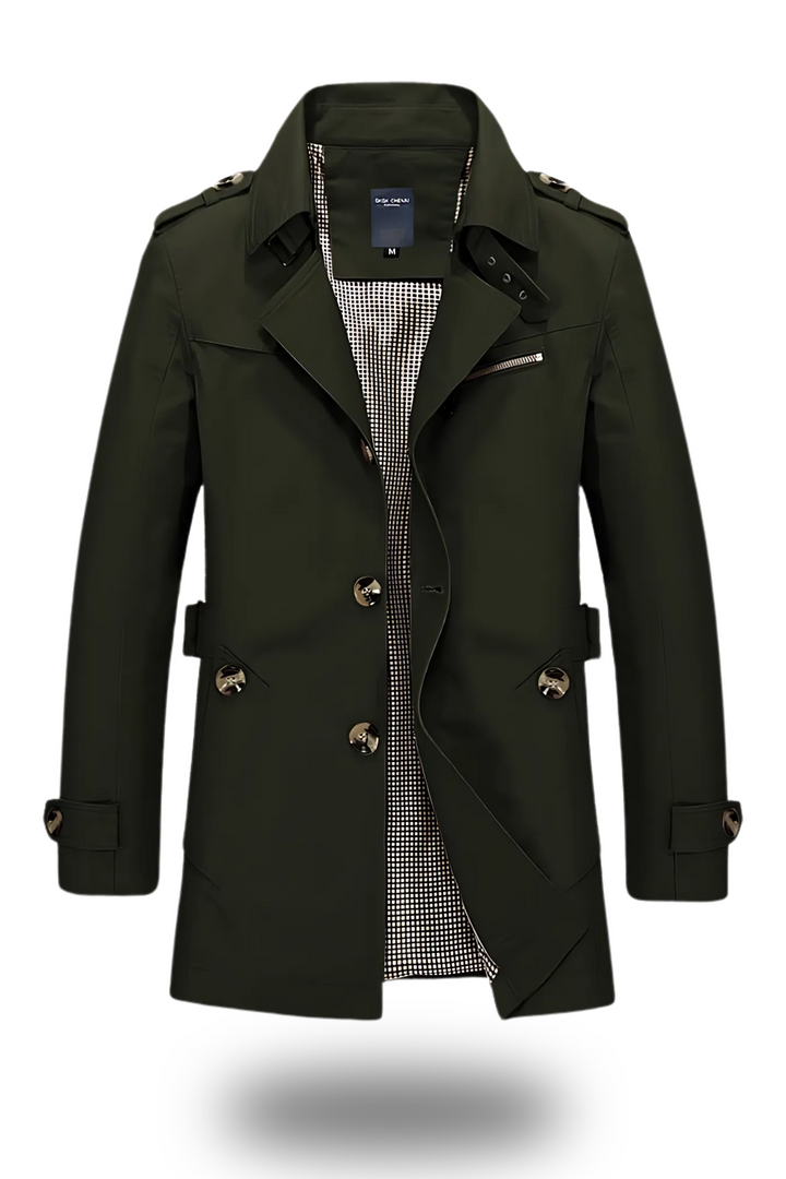 Trenchcoat für Herren mit umgelegtem Kragen