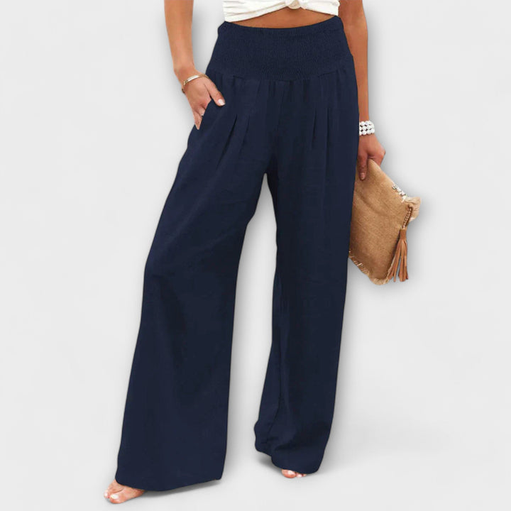 Julia Palazzo Hose | Weite Damen Sommerhose mit hohem Bund