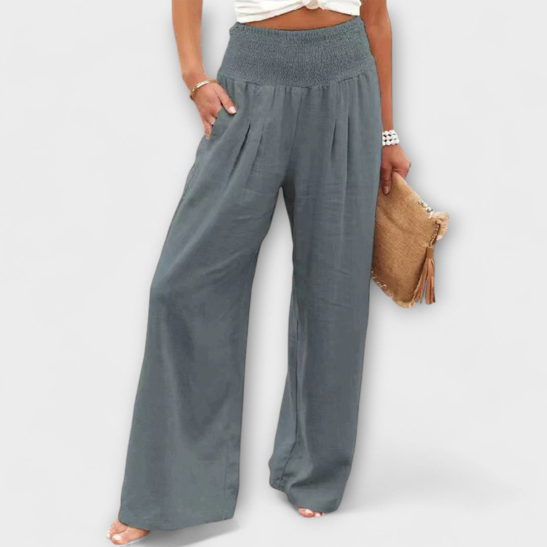 Julia Palazzo Hose | Weite Damen Sommerhose mit hohem Bund